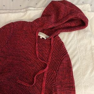 A knitted hoodie